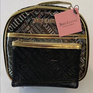 NWTS JUICY COUTURE Black and Gold Logo Cosmetic Set
